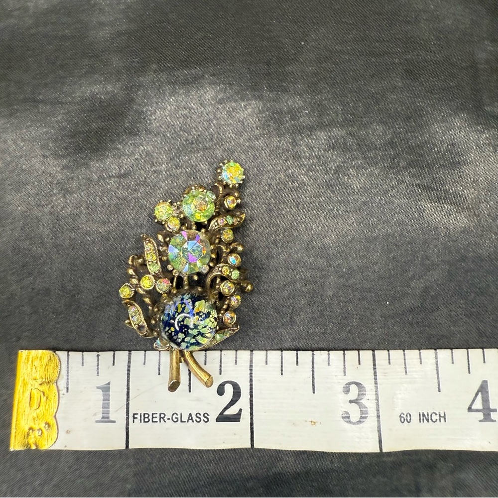 Hollycraft Vintage 1950 Floral Spray Brooch - Picture 2 of 3